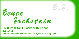 bence hochstein business card
